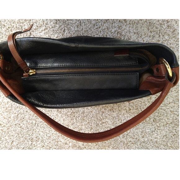 Tano Leather Hobo Bag Black Brown Slouchy Purse Boho Style - Picture 4 of 12